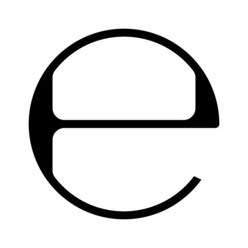 estimated e mark glyph icon vector. estimated e mark sign. isolated contour symbol black illustration
