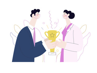 Medical awards - medical insurance illustration. Flat vector