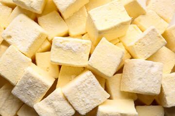Tasty sweet marshmallows as background