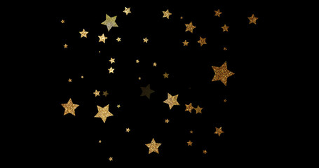 Glitter Stars Stock Image In Black Background