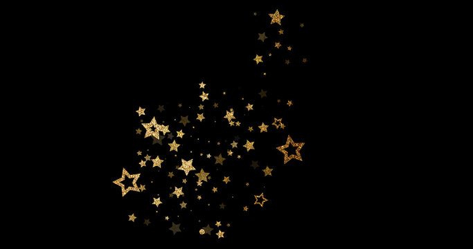 Glitter Stars Stock Image In Black Background