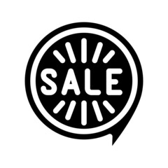 quote sale glyph icon vector. quote sale sign. isolated contour symbol black illustration