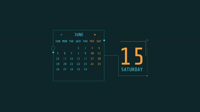 Animated HUD month calendar on the alpha channel.
