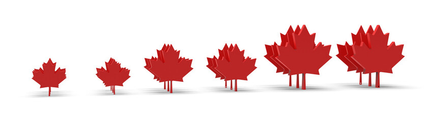 Canadian maple leaf on white bacground 3d-rendering