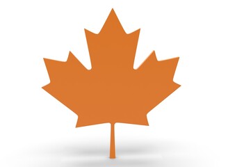 Fototapeta premium Canadian maple leaf on white bacground 3d-rendering