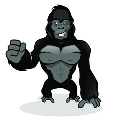 gorilla mascot cartoon in vector