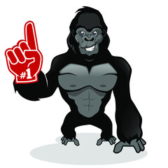 gorilla mascot cartoon in vector