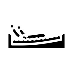 flow board water sport glyph icon vector. flow board water sport sign. isolated contour symbol black illustration