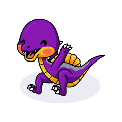 Cute purple little dinosaur cartoon