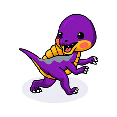 Obraz na płótnie Canvas Cute purple little dinosaur cartoon