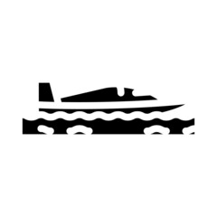 Fototapeta na wymiar powerboating water sport glyph icon vector. powerboating water sport sign. isolated contour symbol black illustration
