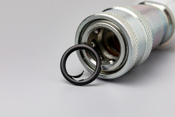 Hydraulic coupler with O-ring seal damage. lawn and farming equipment maintenance, repair and...
