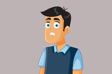 Man Feeling Disgusted Vector Cartoon Illustration