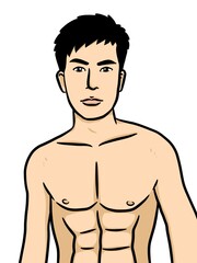 Fototapeta premium cute man cartoon on white background