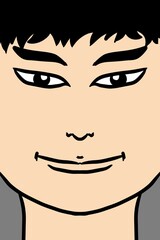 cute face man cartoon background
