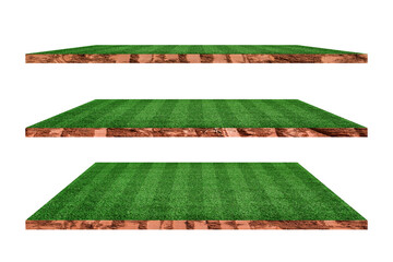 Set of soccer or football field isolated on white background. Objects with clipping path for sport field