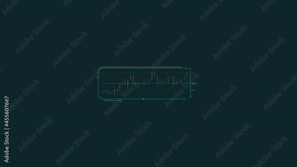 Canvas Prints animated hud infographic element stock market candlestick graph.