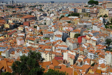 Portugal Lisbon - Castle of Sao Jorge overlooking the historical centre