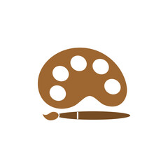 Painting palette icon design template isolated illustration