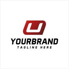 Obraz premium letter U logo, isolated on red and white, perfect for your business