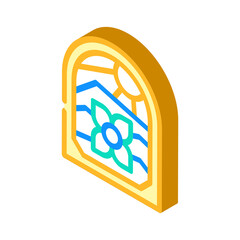 stained glass isometric icon vector. stained glass sign. isolated symbol illustration