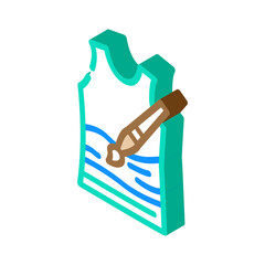 t-shirt coloring and drawing isometric icon vector. t-shirt coloring and drawing sign. isolated symbol illustration