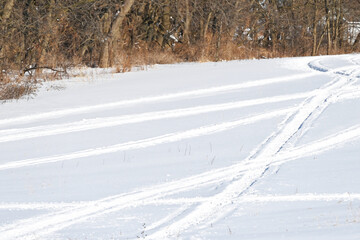 Obraz premium Snowmobile Tracks