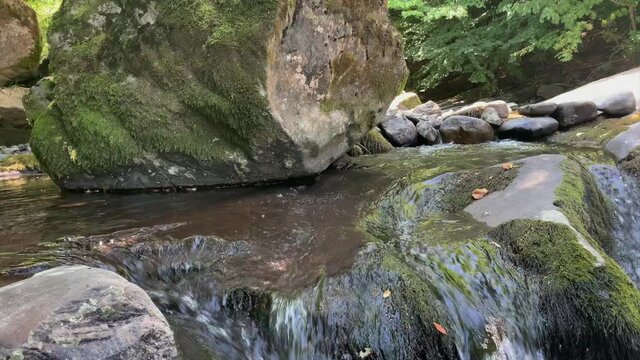 Footage- Clear flowing water,  river stream. Seamless loop full HD 1920 x 1080 footage