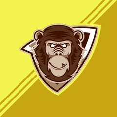 e-sport ape modern logo vector illustration