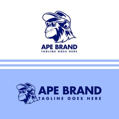 mascot logo minimalist ape branding modern vector illustration