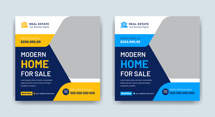Real Estate Modern Home Sale Social Media Post Or Square Flyer Template Design