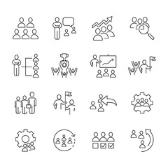 Team Work icons set. Team Work pack symbol vector elements for infographic web