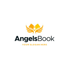 Modern AngelsBook Angels Book circle logo design