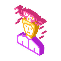 brain explosion male isometric icon vector. brain explosion male sign. isolated symbol illustration