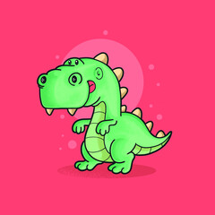 cute dinosaur illustration grunge style