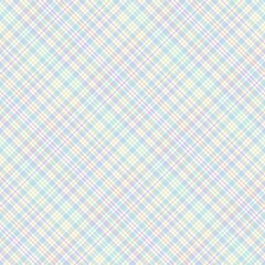 Rainbow Pastel Diagonal Plaid Tartan textured Seamless Pattern Design