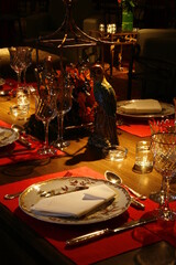 table setting at restaurant
