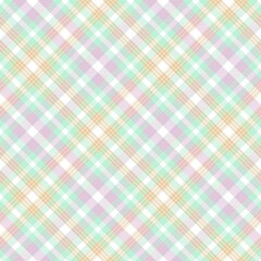 Rainbow Pastel Diagonal Plaid Tartan textured Seamless Pattern Design