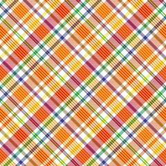 Rainbow Diagonal Plaid Tartan textured Seamless Pattern Design