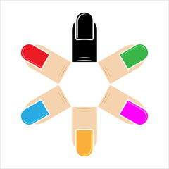Finger Nail Icon, Fingernail Human Nail Icon