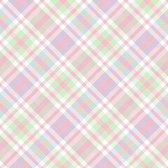 Rainbow Pastel Diagonal Plaid Tartan textured Seamless Pattern Design