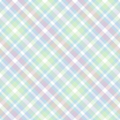 Rainbow Pastel Diagonal Plaid Tartan textured Seamless Pattern Design