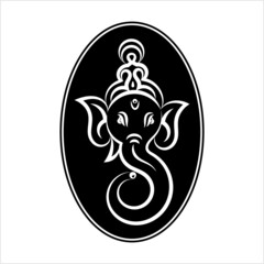 Ganesha The Lord Of Wisdom Calligraphic Style M_2109019