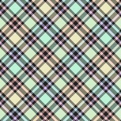 Rainbow Pastel Diagonal Plaid Tartan textured Seamless Pattern Design