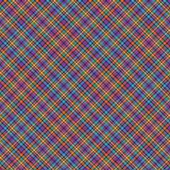 Rainbow Diagonal Plaid Tartan textured Seamless Pattern Design