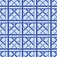 Japanese Cross Shape Square Weave Vector Seamless Pattern