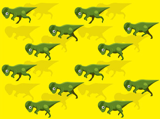 Dinosaur Animation Pachycephalosaurus Cartoon Character Seamless Wallpaper