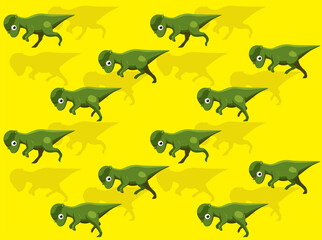 Naklejka premium Dinosaur Animation Pachycephalosaurus Cartoon Character Seamless Wallpaper