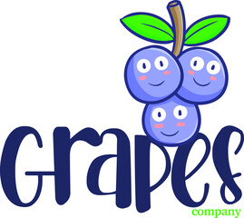 Cute and funny logo for grapes store or company
