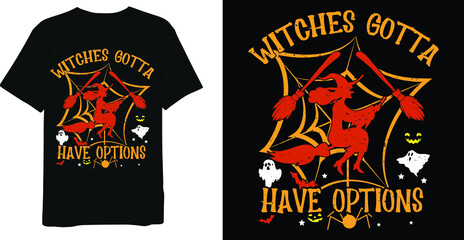 Halloween Slogan vintage T-shirt Design Template